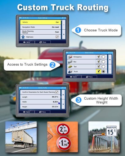 N700 GPS Navigator for Car Truck RV 2025,Truck GPS Commercial Drivers,Trucker GPS for semi Truck,Free Lifetime Maps Updates,7 inch Touchscreen,Custom Truck Routing,Driver Alerts - Image 4